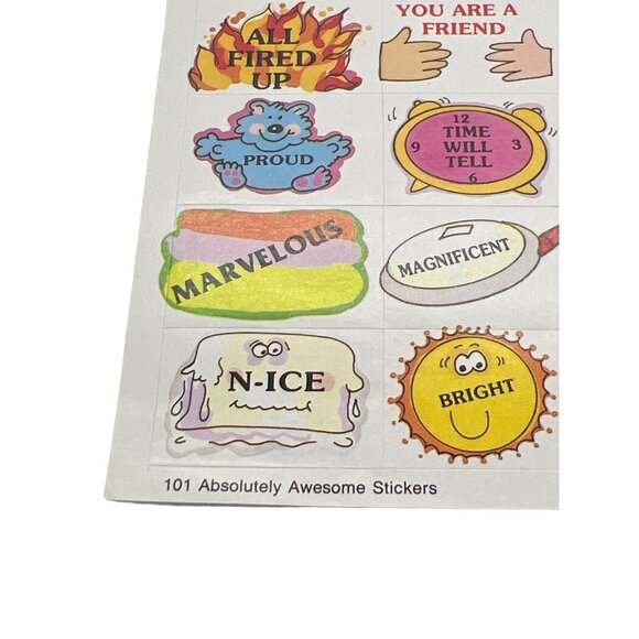 Vintage Troll Absolutely Awesome Stickers Sheet Retro Graphics Classroom - Picture 3 of 3